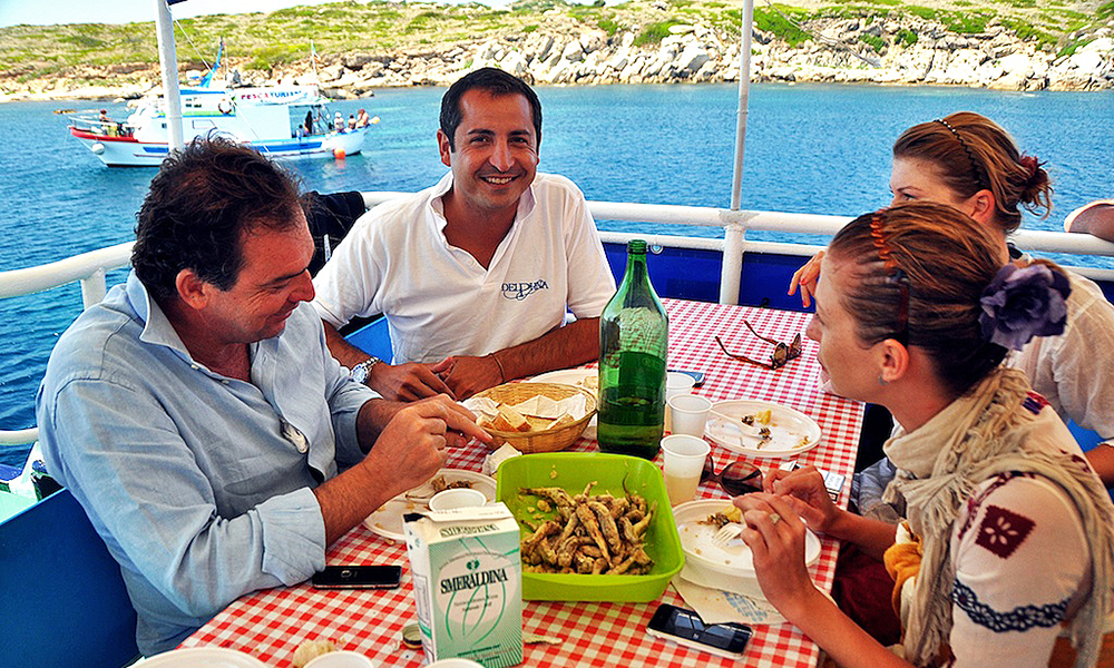 Lunch on board the ship Fiore Di Maggio